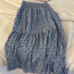 Amazon Blue Floral Maxi Skirt